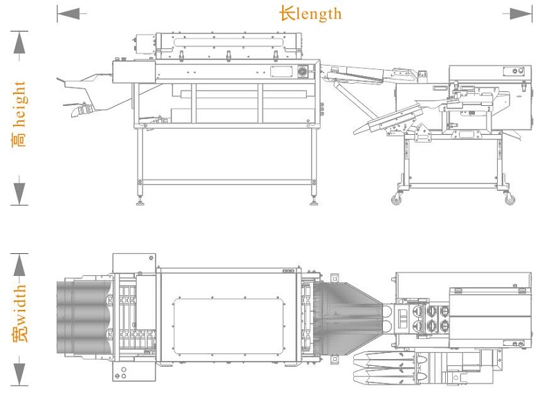 洗蛋+三排敲蛋機(jī)組合生產(chǎn)線<長(zhǎng)寬高>尺寸圖